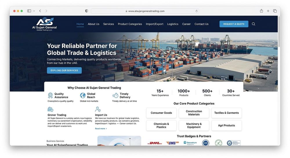 Al Sujan General Trading website preview