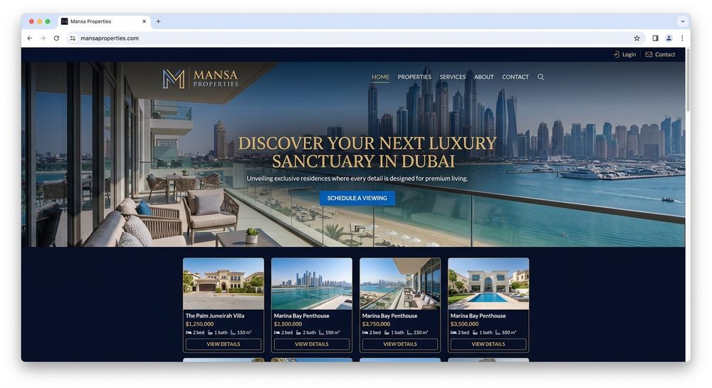 Mansa Properties website preview
