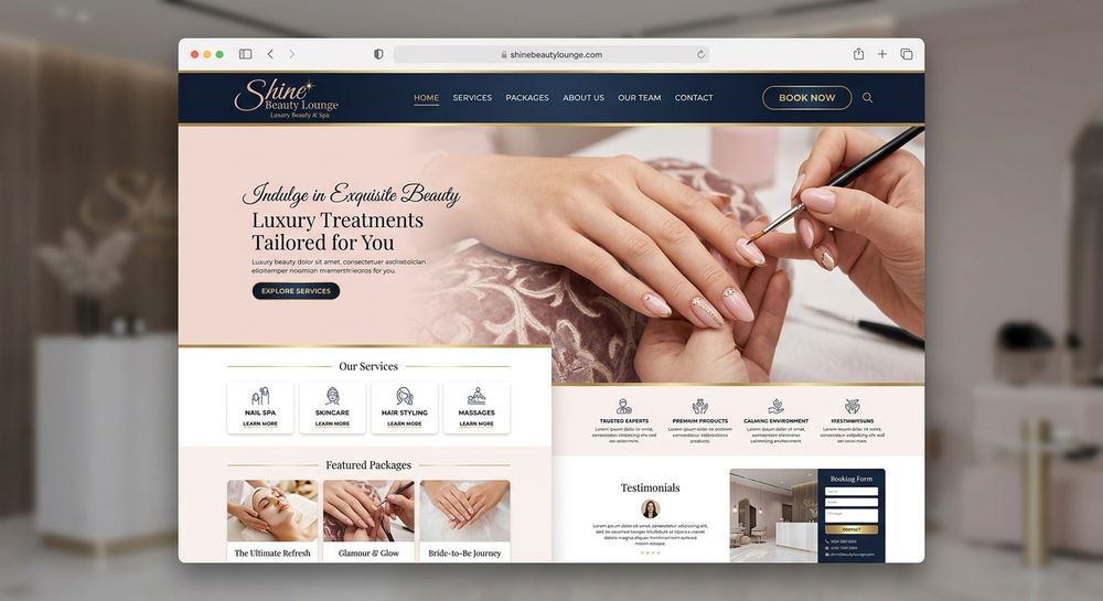 Shine Beauty Lounge website preview