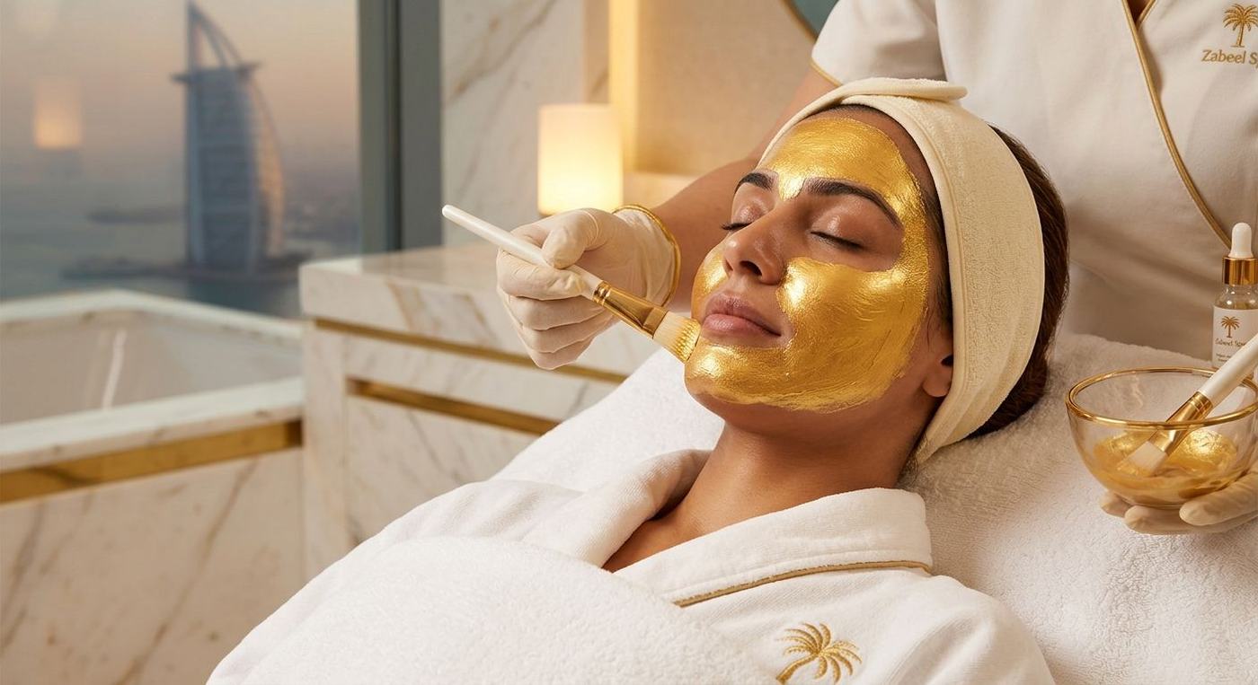Radiance gold facial treatment on glowing skin