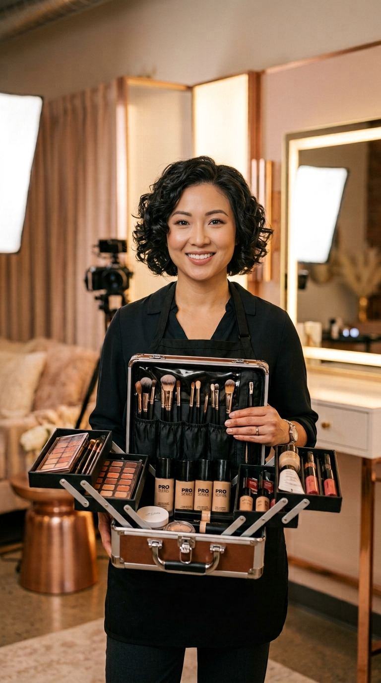 Portrait of Noor, lead makeup artist