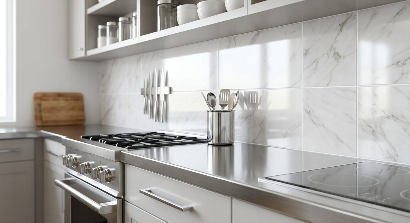 Sparkling deep-cleaned kitchen with streak-free surfaces in a Dubai home