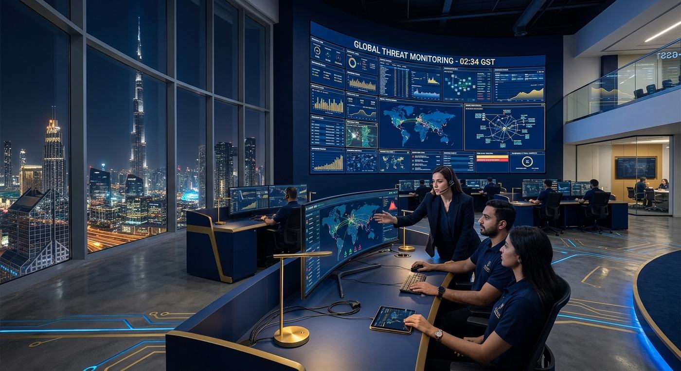 Cybersecurity operations centre monitoring dashboards