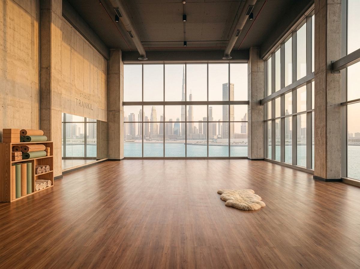 TheFit yoga studio with skyline views