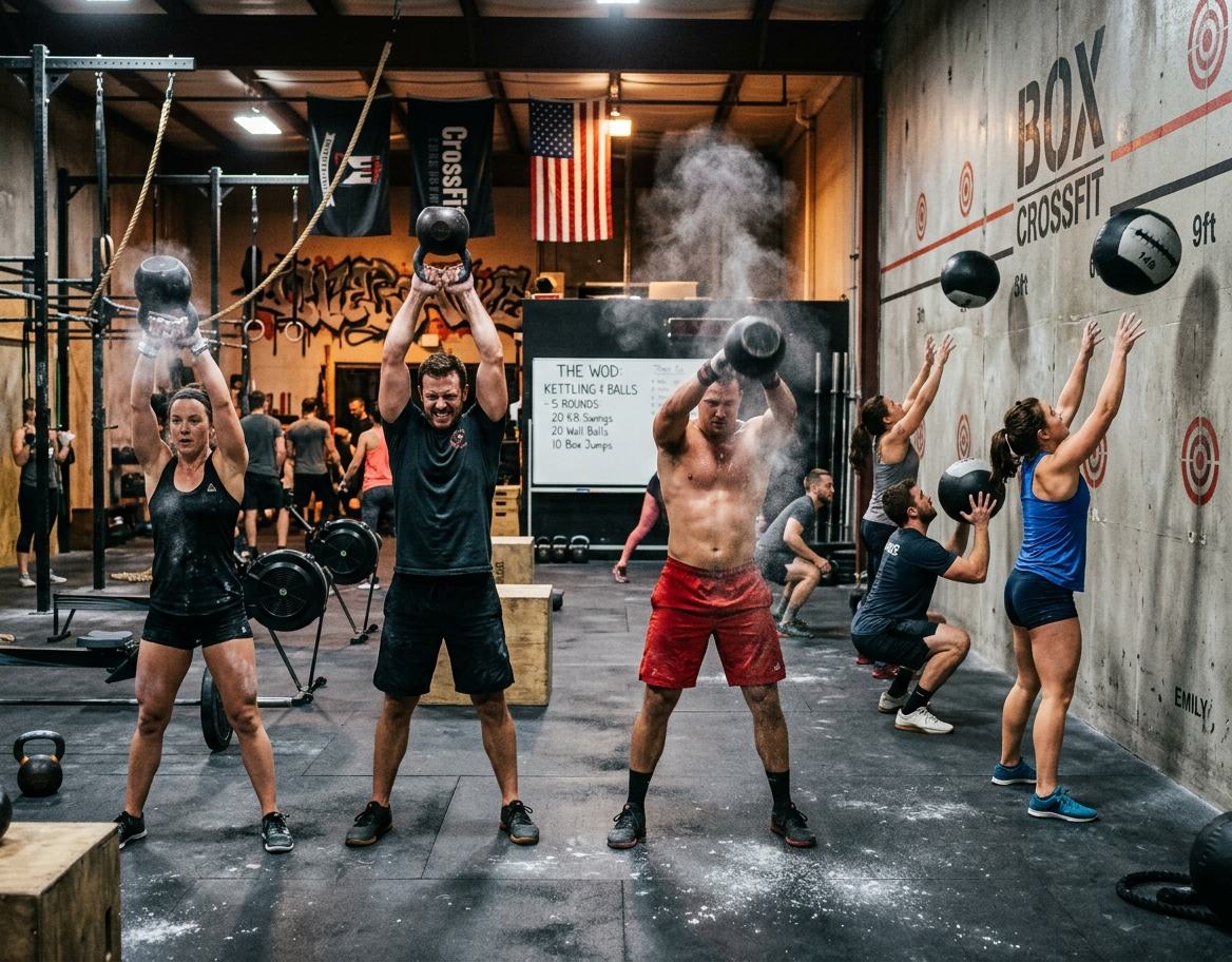 CrossFit WOD in progress at TheFit