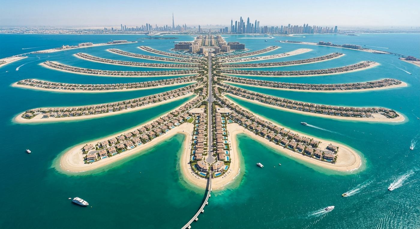 Beachfront villas on Palm Jumeirah fronds