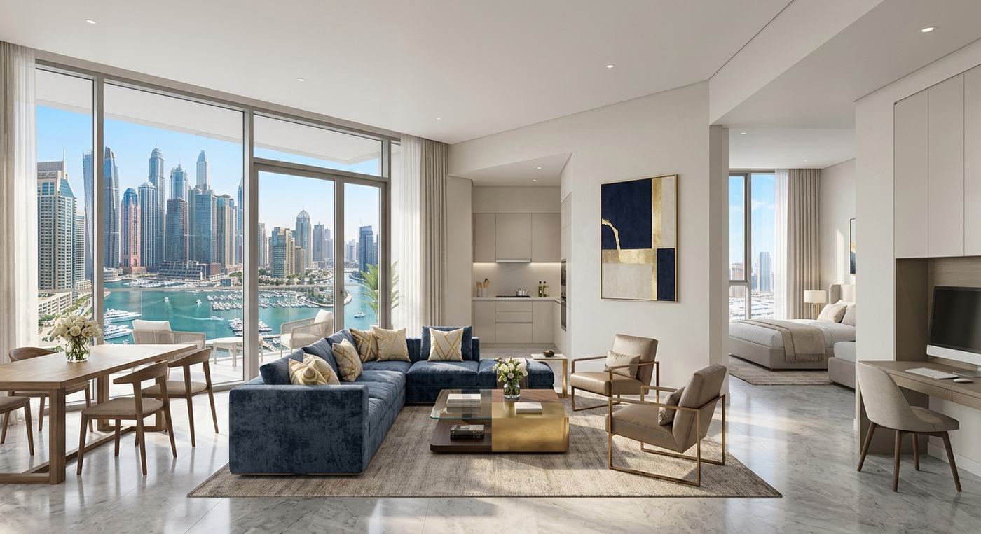 Two-bedroom executive apartment with canal views in Business Bay
