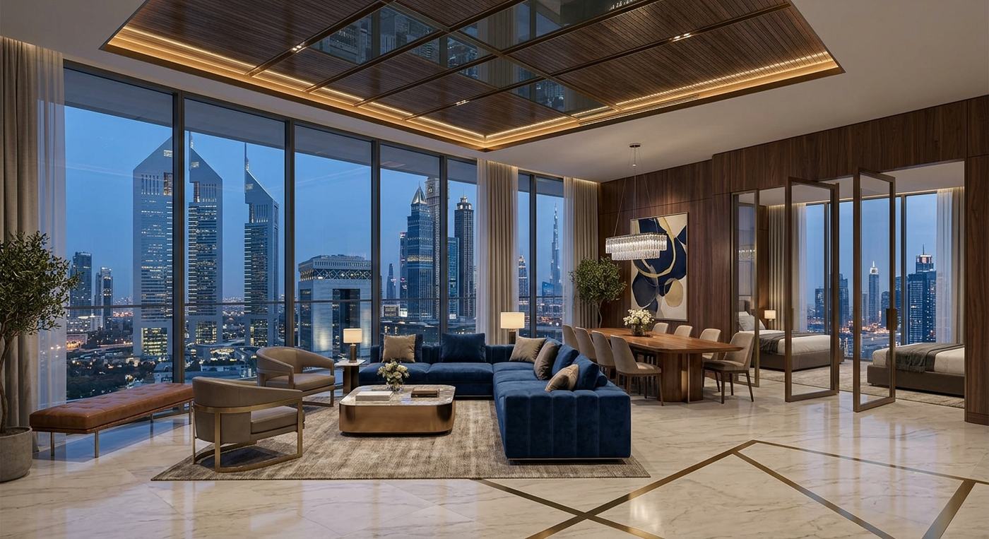 Three-bedroom penthouse with skyline views in Dubai International Financial Centre