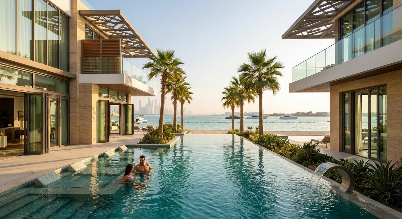 Six-bedroom beachfront villa on Palm Jumeirah