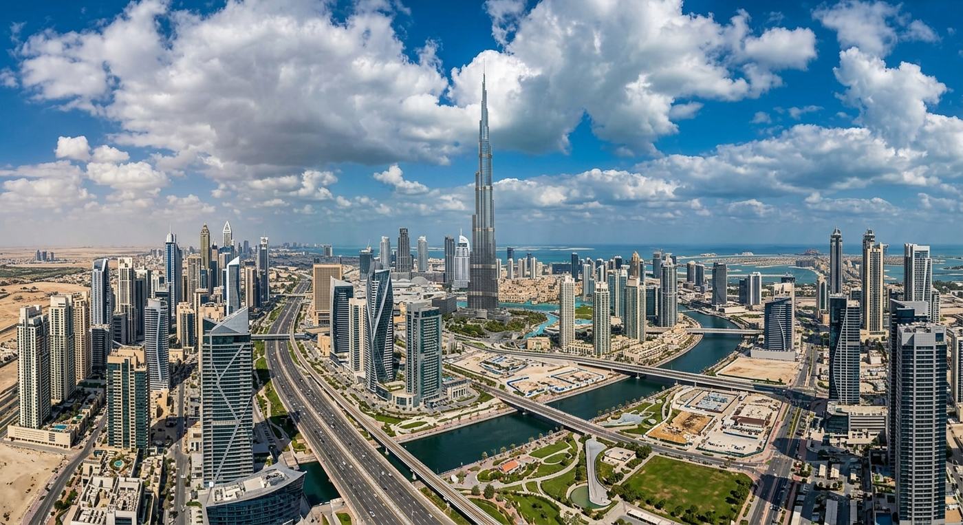 Dubai skyline with modern luxury towers